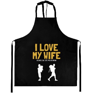 Discover I love my Wife Hiking Outdoor Wander Backpacking Aprons