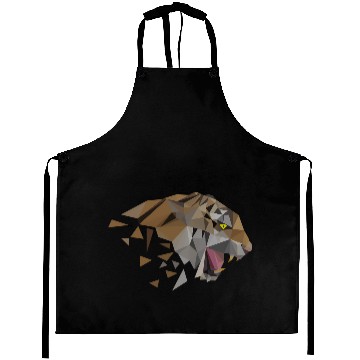 Discover Low Poly Triangular Tiger Head Wild Animal Aprons