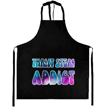 Discover Thrift Store Addict blue purple watercolor Aprons