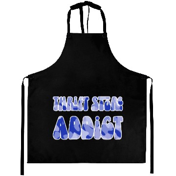 Discover Thrift Store Addict blue camo Aprons