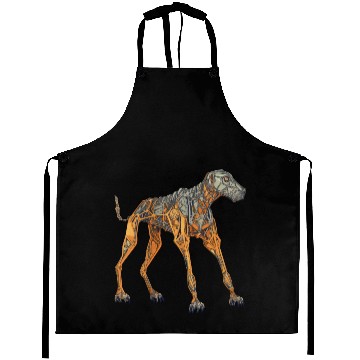 Discover Doberman Cyborg Dog in Orange Aprons