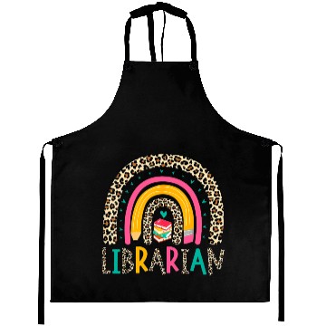 Discover Librarian Boho Rainbow Leopard Back To School Book Aprons