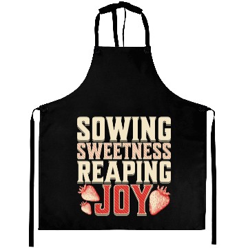 Discover Strawberry Farmer, Sowing Sweetness Reaping Joy Aprons