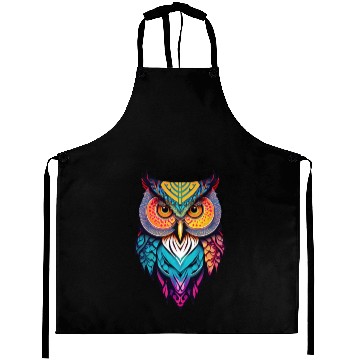 Discover Whimsical Batik Owl Faces Aprons