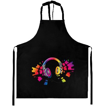 Discover colorful headphone for music festival summer Aprons