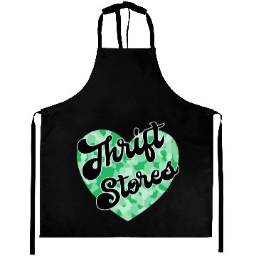 Discover Thrift Stores green camo heart Aprons