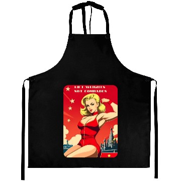 Discover Funny Retro Bodybuilding Soviet Communism Humor Aprons