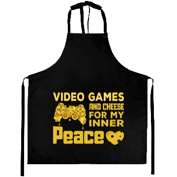 Discover Video Games Gaming Cheese Love Gift Aprons