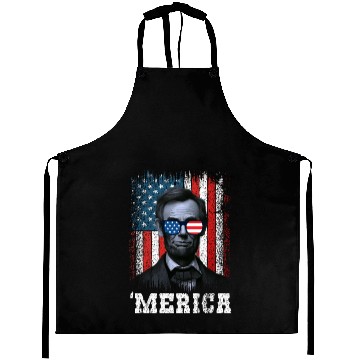 Discover Merica Lincoln Independence Day Party 4th July Aprons