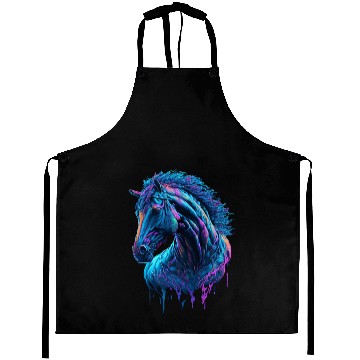 Discover Neon Horse Graffiti Aprons