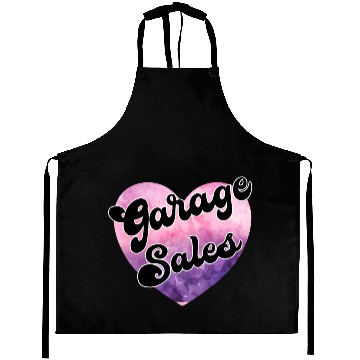 Discover Garage Sales purple pink watercolor heart Aprons