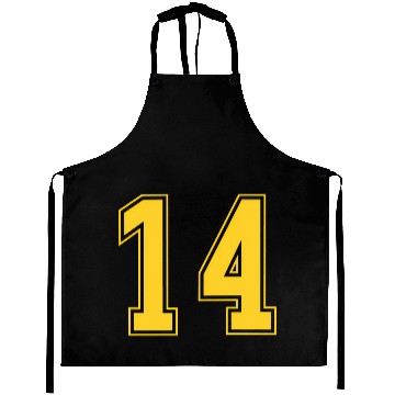Discover Yellow Number 14 Team Junior Sports Numbered Aprons