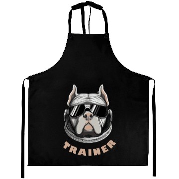 Discover Retro Pit Bull Trainer Dog Lover Terrier Aprons