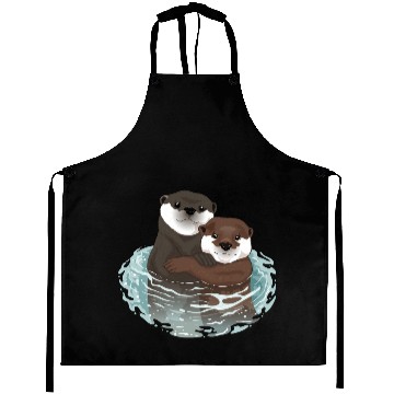 Discover Otters Swimming Summer Aprons