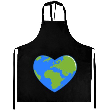 Discover Earth Day World Map as Love Heart Aprons