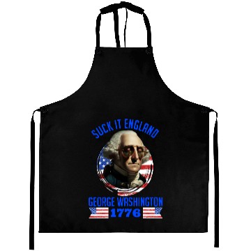 Discover George Washington 1776 Suck it England USA Aprons