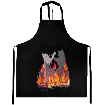 Discover Cat Retro Aesthetic Funny Catzilla Aprons