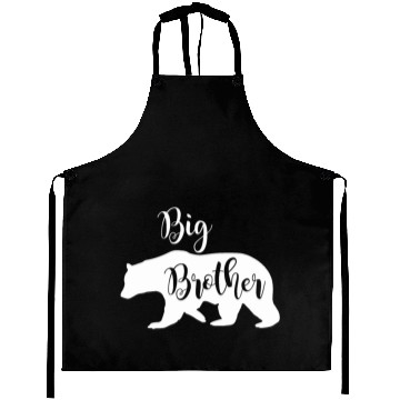Discover Big Brother Bear Design in White Fun Sibling Gift Aprons