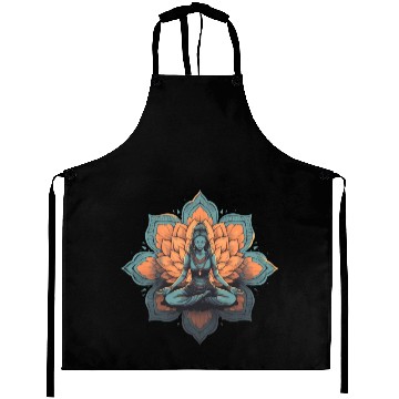 Discover Women's Yoga Meditation Lotus Design Aprons