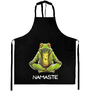Discover Yoga Meditation Namaste Frog Aprons