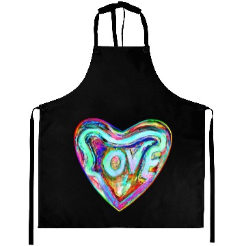 Discover Psychedelic Pride Rainbow Love Heart Aprons