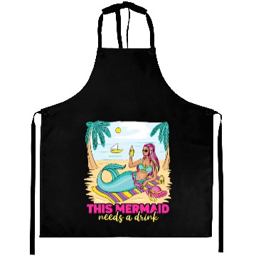 Discover This Mermaid Needs a Drink Fantasy Beach Outing Aprons