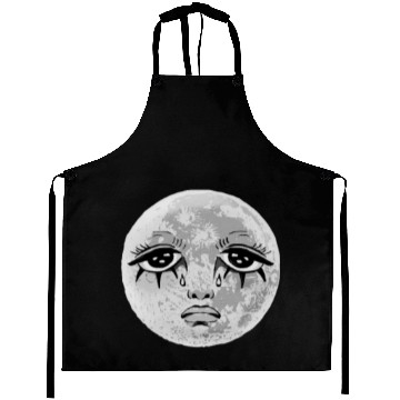 Discover Whimsigoth Celestial Soft Grunge Sad White Moon Aprons