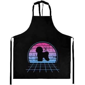 Discover Bichon Frise Silhouette Retro Vintage Aprons
