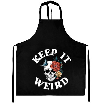 Discover Keep It Weird Morbid Aprons