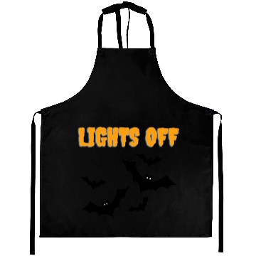 Discover Lights off Scary Bats Halloween Aprons