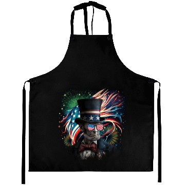 Discover Merica Lincoln Independence Day Party 4th July Aprons