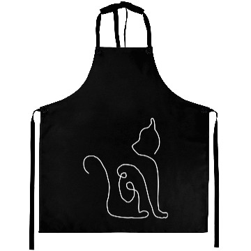 Discover cat looks behind her Aprons