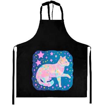 Discover Neon Star Cat Aprons