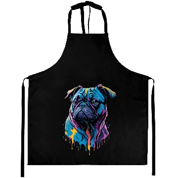 Discover Neon Pug Dog Aprons