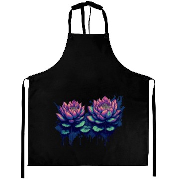 Discover Neon Lotus Flowers Aprons