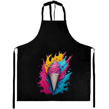 Discover Neon Ice Cream Splash Aprons