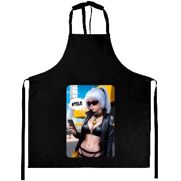 Discover Cyberpunk Waifu Influencer Design 2 Aprons