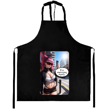 Discover Cyberpunk Waifu Influencer Design 6 Aprons