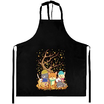 Discover Cats Fall Autumn Leaf Tree Lover Season Fan Enjoy Aprons