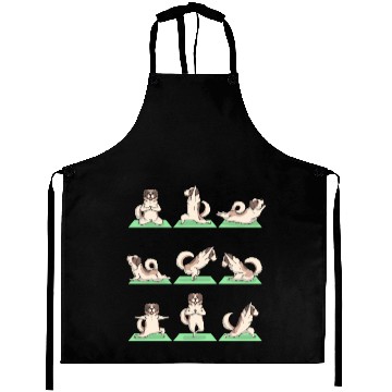 Discover Saint Bernard Dog Yoga Pose Zen Workout Exercise Aprons