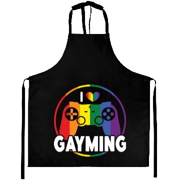 Discover I Love Gayming Gay Pride Lesbian Rainbow Flag Aprons