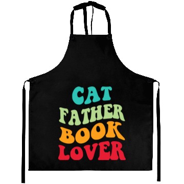 Discover Cat Father Book Lover Aprons