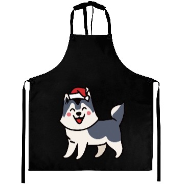 Discover Husky Santa Dog Lover Malamute Aprons