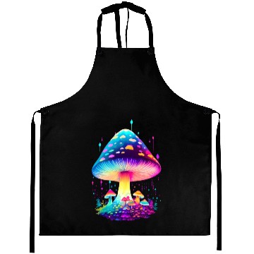 Discover Enchanting Fungi: A Neon Wonderland Aprons