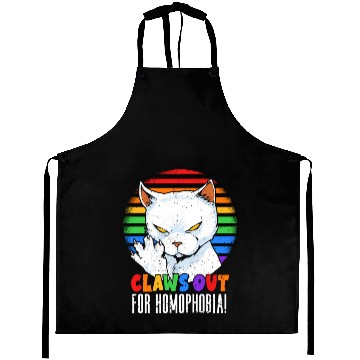 Discover Claws Out for Homophobia Rainbow Angry LGBT Cat Aprons