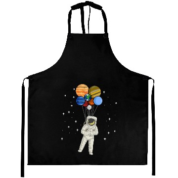 Discover Astronaut Holding Planet Balloons of Solar System Aprons