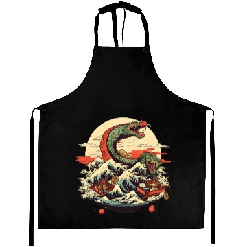 Discover Sushi Dragon Japanesse Kawaii Aprons