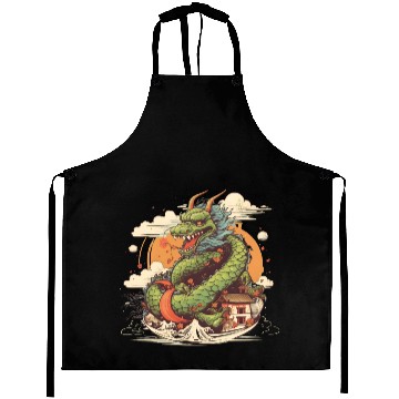 Discover Sushi Dragon Japanesse Kawaii Aprons