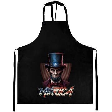 Discover Merica Lincoln Independence Day Party 4th July Aprons