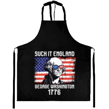 Discover Suck it England George Washington 1776 USA Aprons
